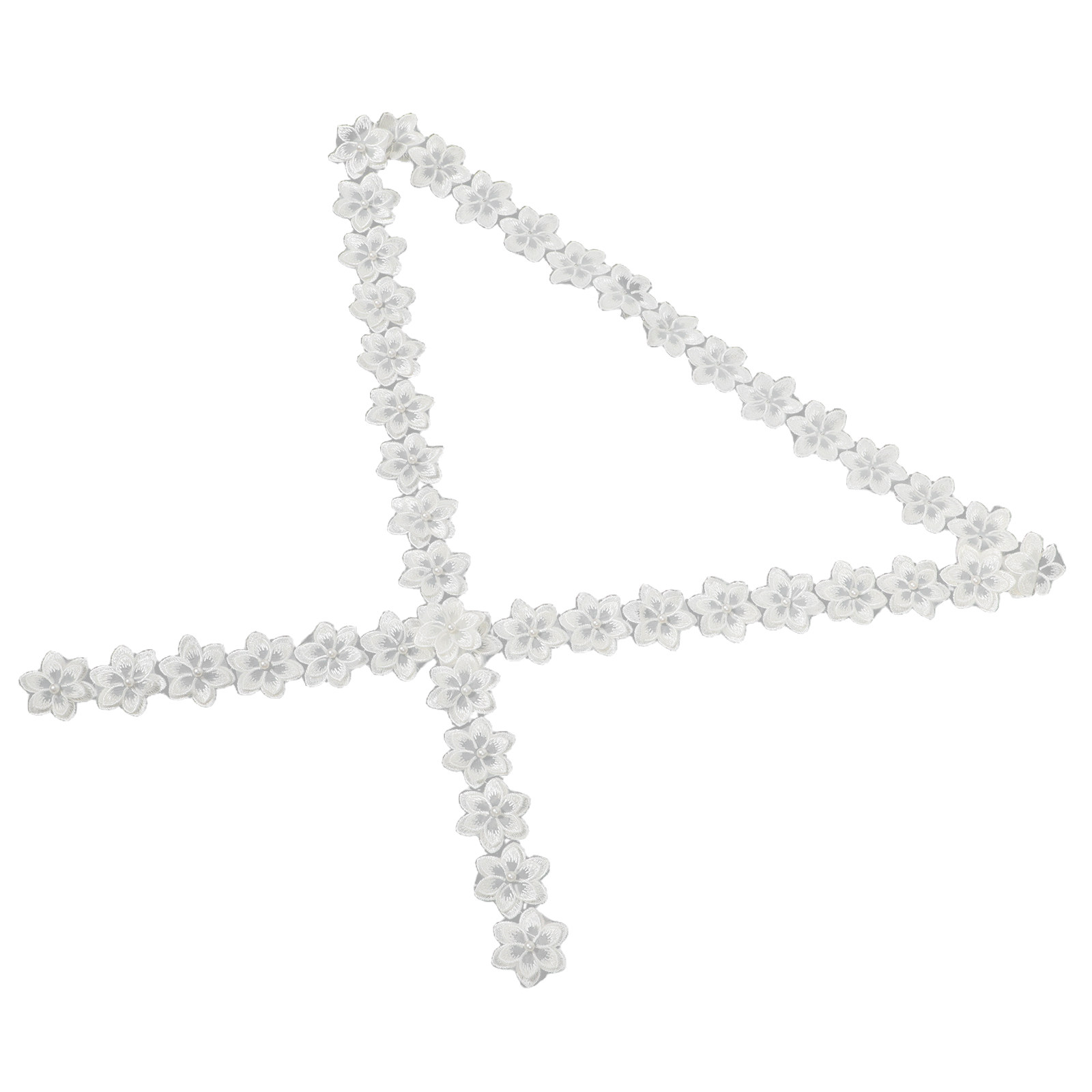Ribbon Organza Roll - 1 Rulo İnci İşlemeli Çiçekli Dantel
