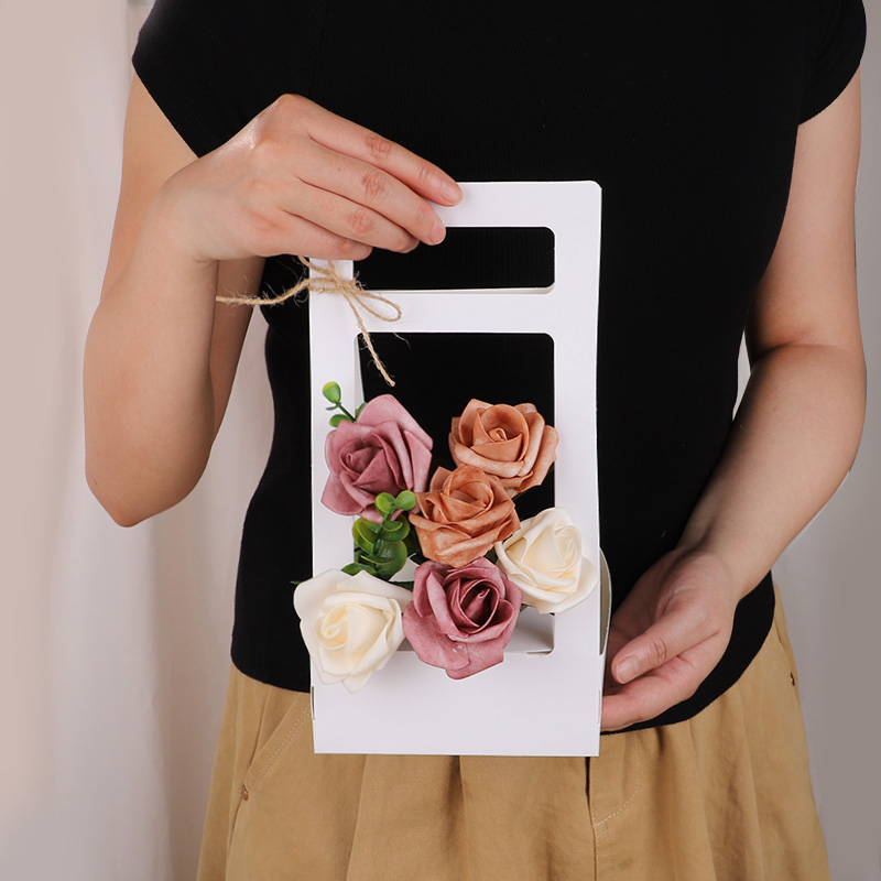 Flower Wrap Kraft - 3/5 adet el çiçek kutusu Kraft