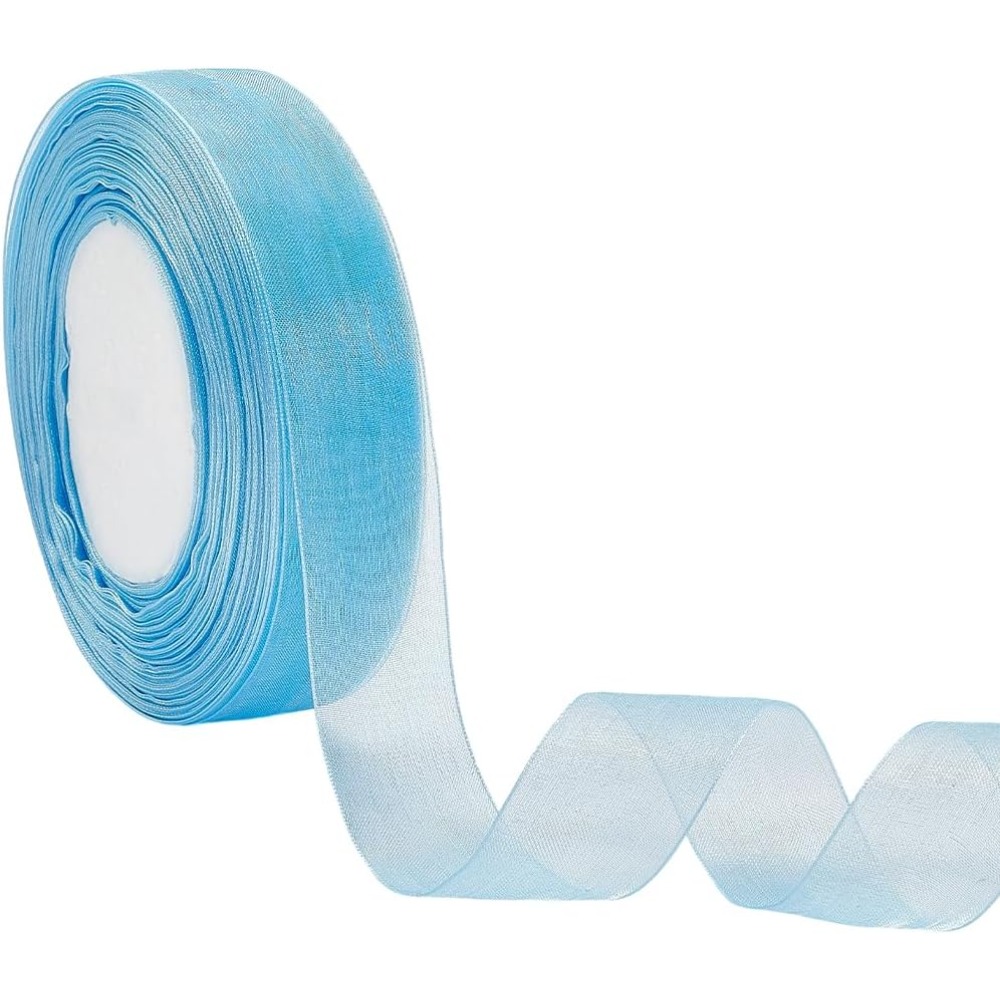 Ribbon Organza Roll - 1 Rulo Şeffaf Organze Kurdele Düğün