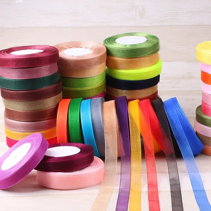 Ribbon Organza Roll - 15mm 50 yard/rulo Organze Kurdeleler Hediye