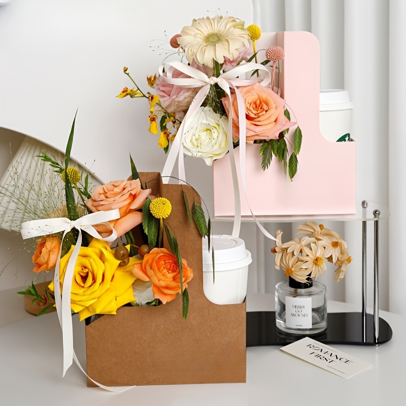 Flower Wrap Kraft - 12 adet Pembe Kraft Çiçek Hediye