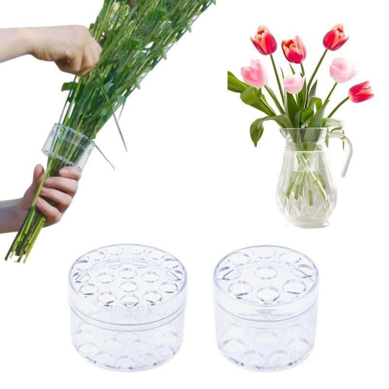 Florist Supply Bulk - Spiral Kök Tutucu Sağlam Şeffaf Çiçek