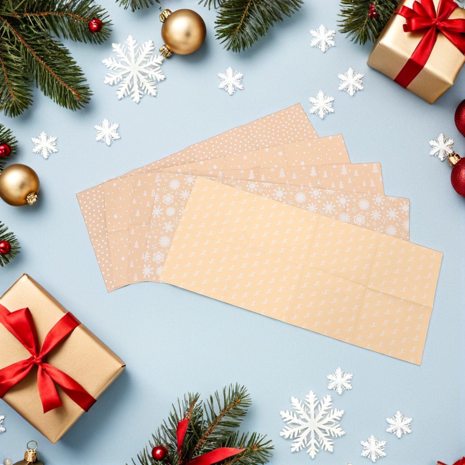 5 Adet Noel Hediye Paketleme K - Flower Wrap Kraft incelemesi ve fiyatı