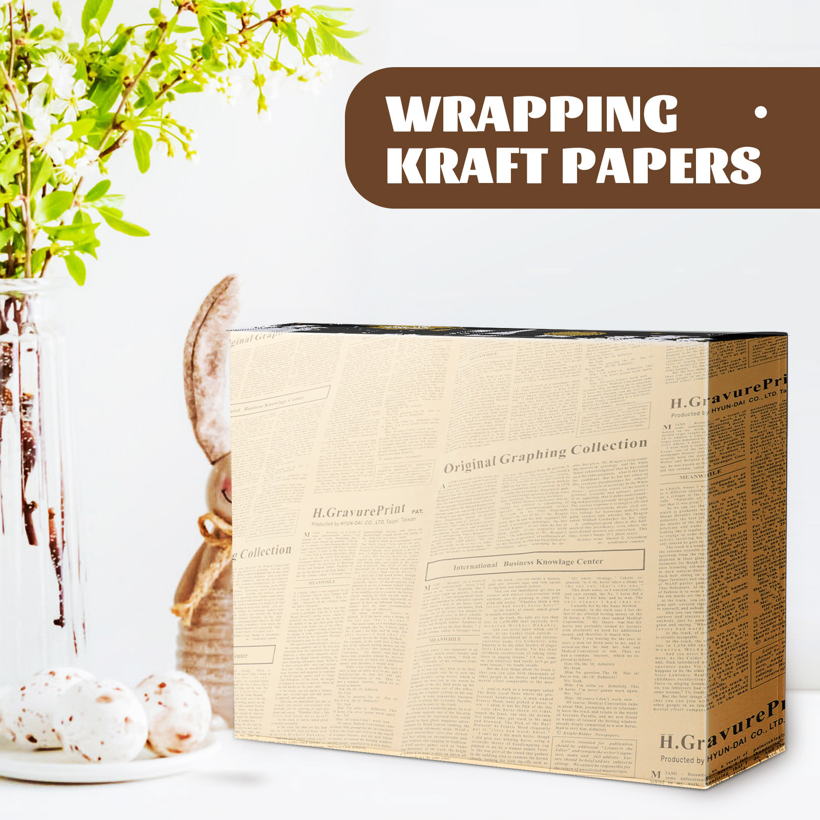 20 Adet Gazete Desenli Kraft A - Flower Wrap Kraft incelemesi ve fiyatı