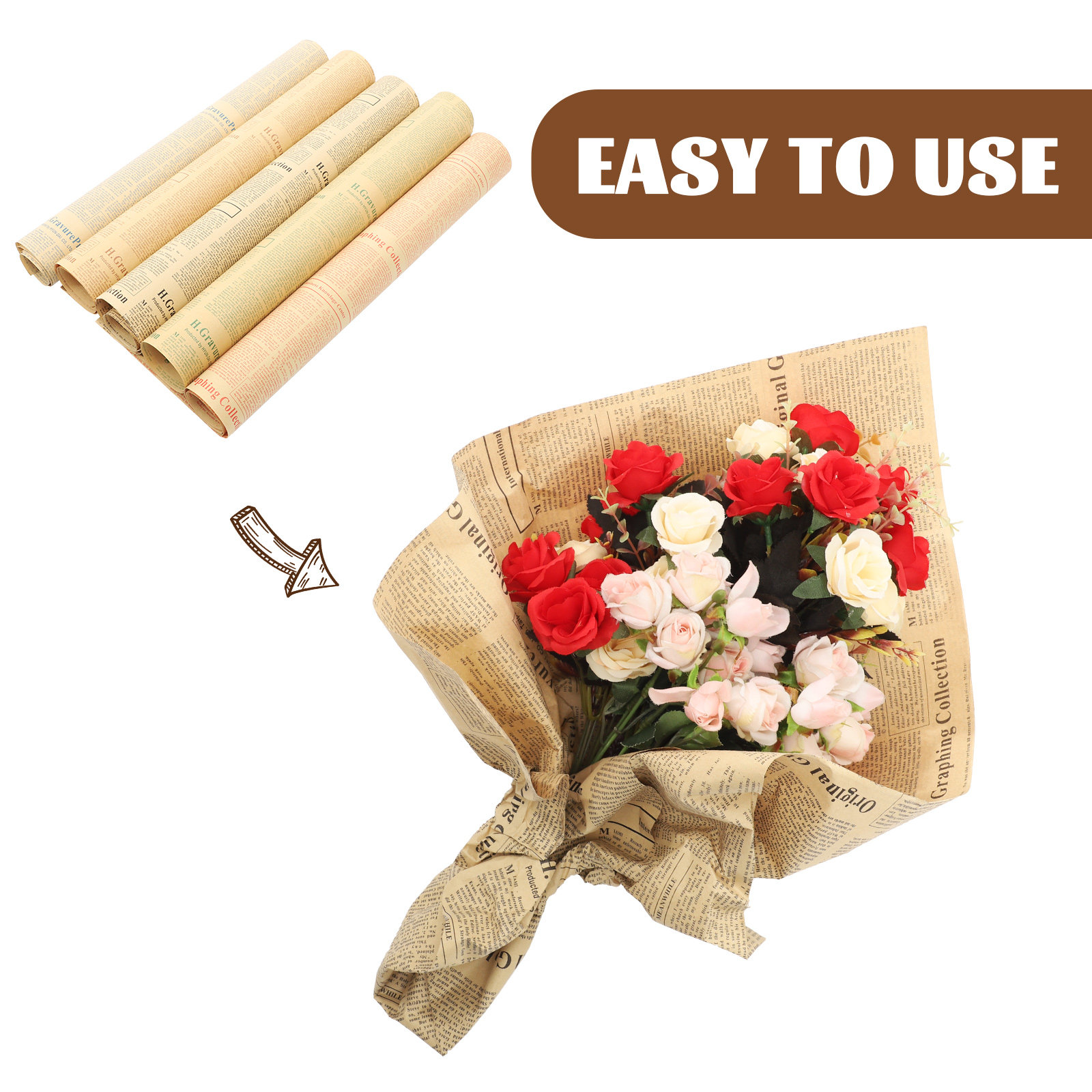 20 Adet Gazete Ambalaj Kağıdı  - Flower Wrap Kraft incelemesi ve fiyatı