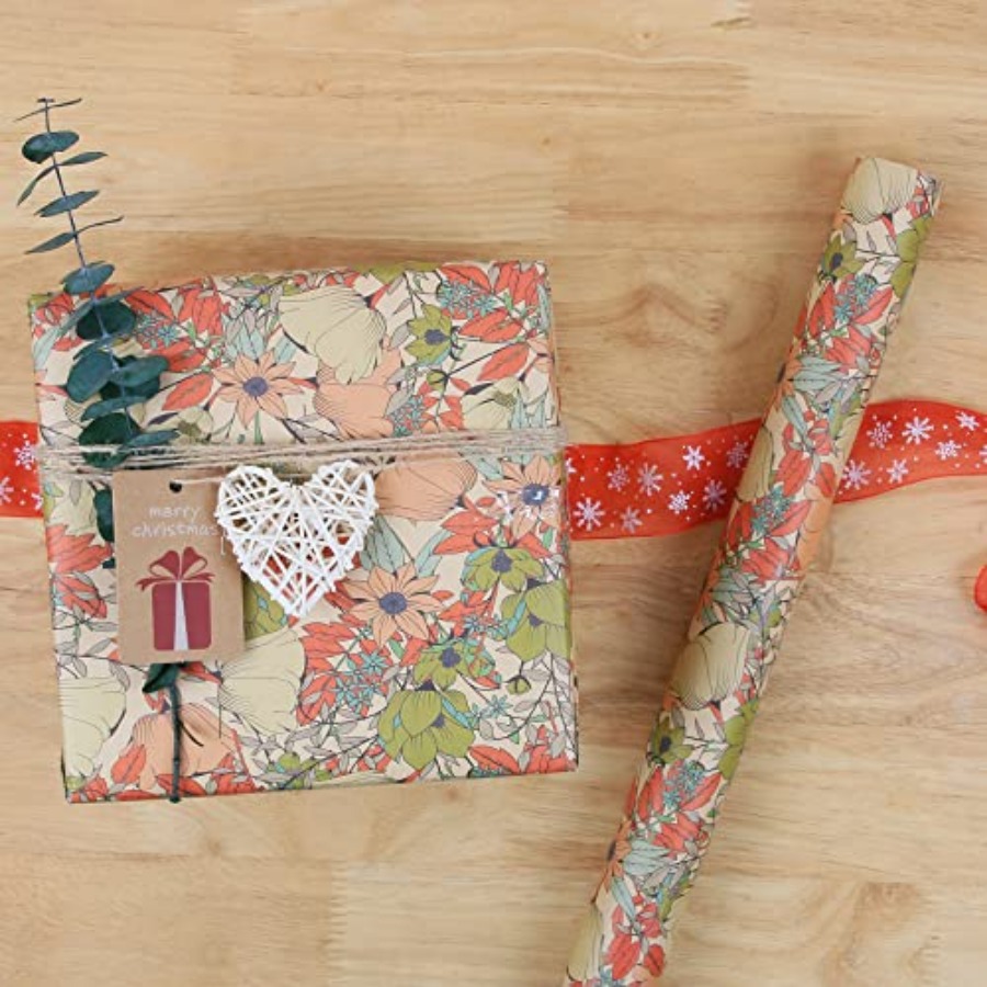 Kraft Çiçek Desenli Ambalaj Ka - Flower Wrap Kraft incelemesi ve fiyatı