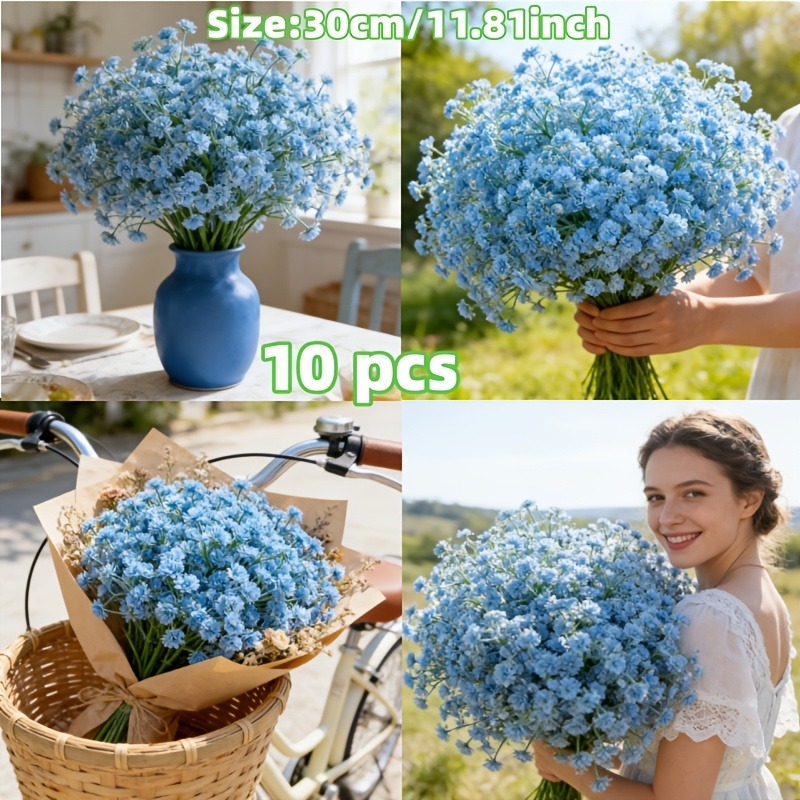 10 Adet Yapay Mavi Gypsophila  - Florist Supply Bulk incelemesi ve fiyatı